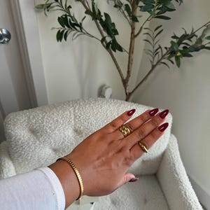 Gold Stainless Steel Bracelet: Non-Tarnish Minimalist Stackable Bangle