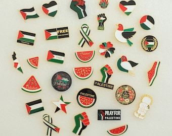 Palestine Enamel Pin: Protest Brooch, Peace Dove, Palestinian Flag, Activist Gift