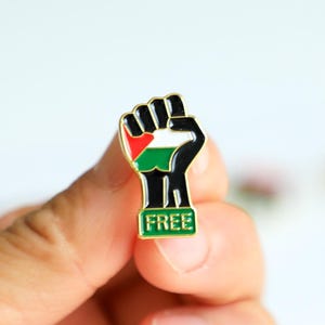Pin de esmalte con la bandera de Palestina: broche &quot;Libertad Palestina&quot;, joyería activista