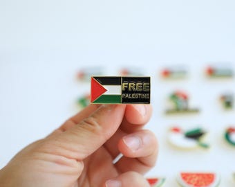 Palestine Enamel Pin: Watermelon Peace Symbol - Free Gaza Brooch