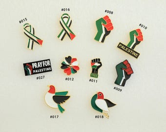 Palestinian Flag Enamel Pin: Free Gaza, Watermelon Symbol, Protest Jewelry