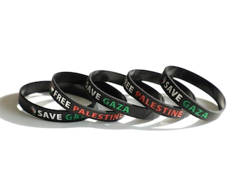 Save Gaza Silicone Bracelet, Free Palestine Awareness Wristband