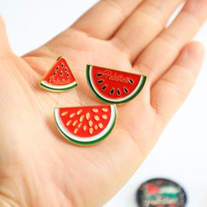 Palestine Enamel Pin: Watermelon Flag, Peace Dove Brooch