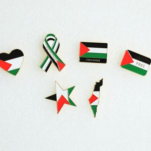 Palestine Enamel Pin: Watermelon, Flag, & Peace Dove