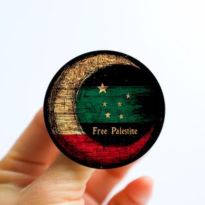 Palestine Flag Enamel Pin: Watermelon Peace Symbol Badge