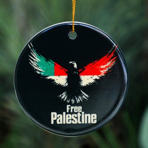 Free Palestine Flag Watermelon Ornament, Gaza Support Keepsake, Palestinian Resistance Art, Car Hanging Decoration