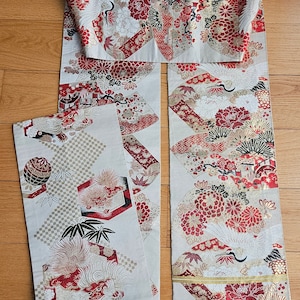 Antique Japanese Silk Brocade Maru Royal Carriage Obi