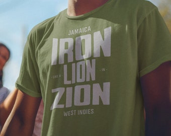 Iron Lion Zion Jamaica Vibes slogan T-shirt