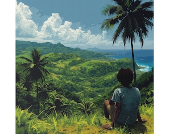 Relaksujący plakat na płótnie Blue Mountain Jamaica Matte