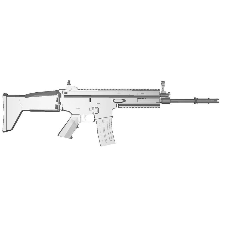 Scale Model Scar-l Assault Rifle 3D Printed STL Pack, Custom Action ...