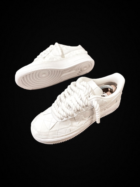 Rope Lace Air Force 1 Custom Trainers - White/white - Etsy