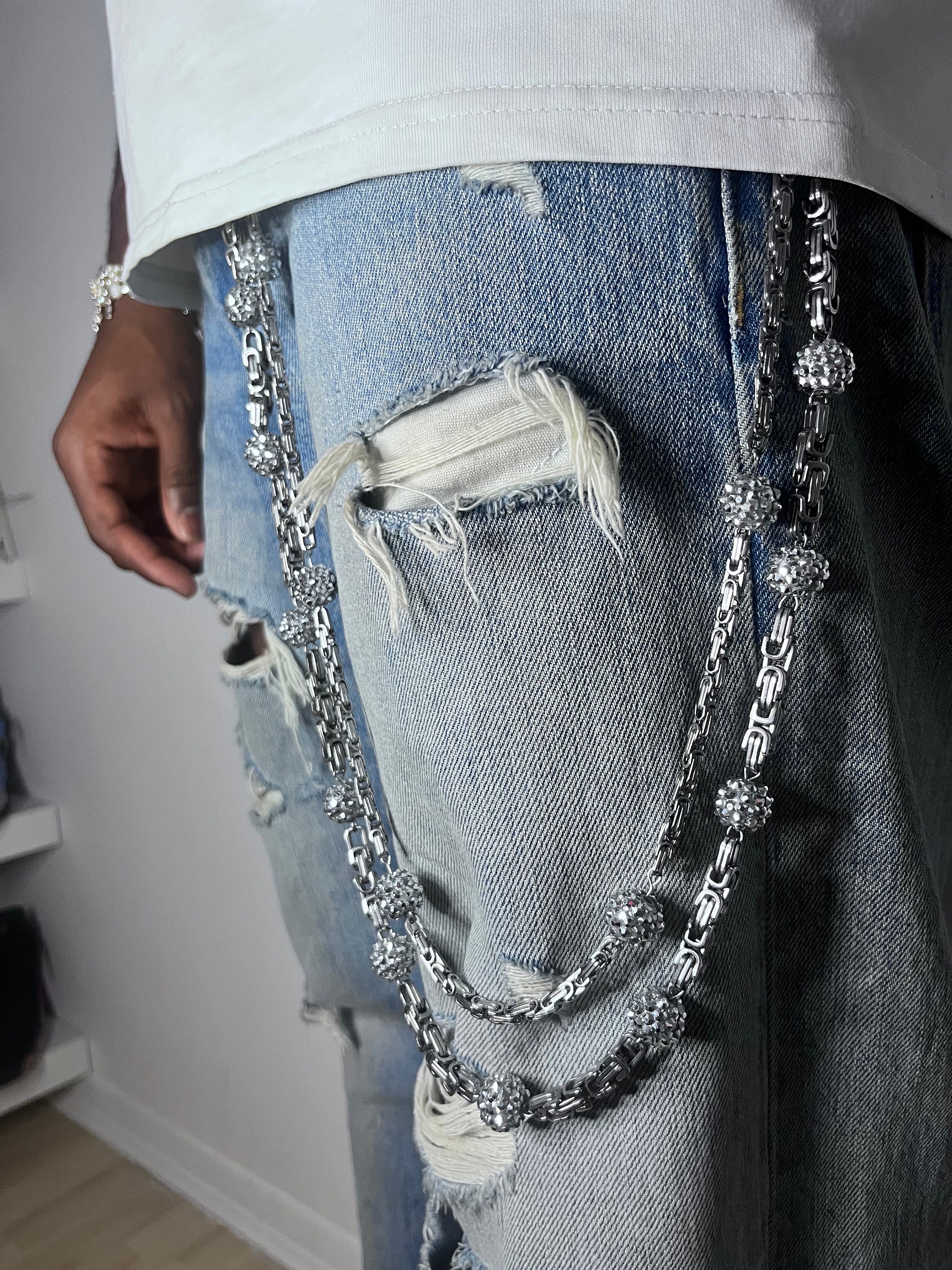 Chrome Heart Jeans - Etsy Chrome Heart Jeans - Etsy