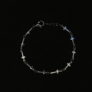Stainless Steel Cross Chain Bracelet