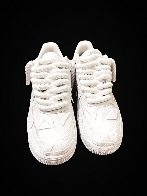Rope Lace Air Force 1 Custom Trainers - White/white - Etsy