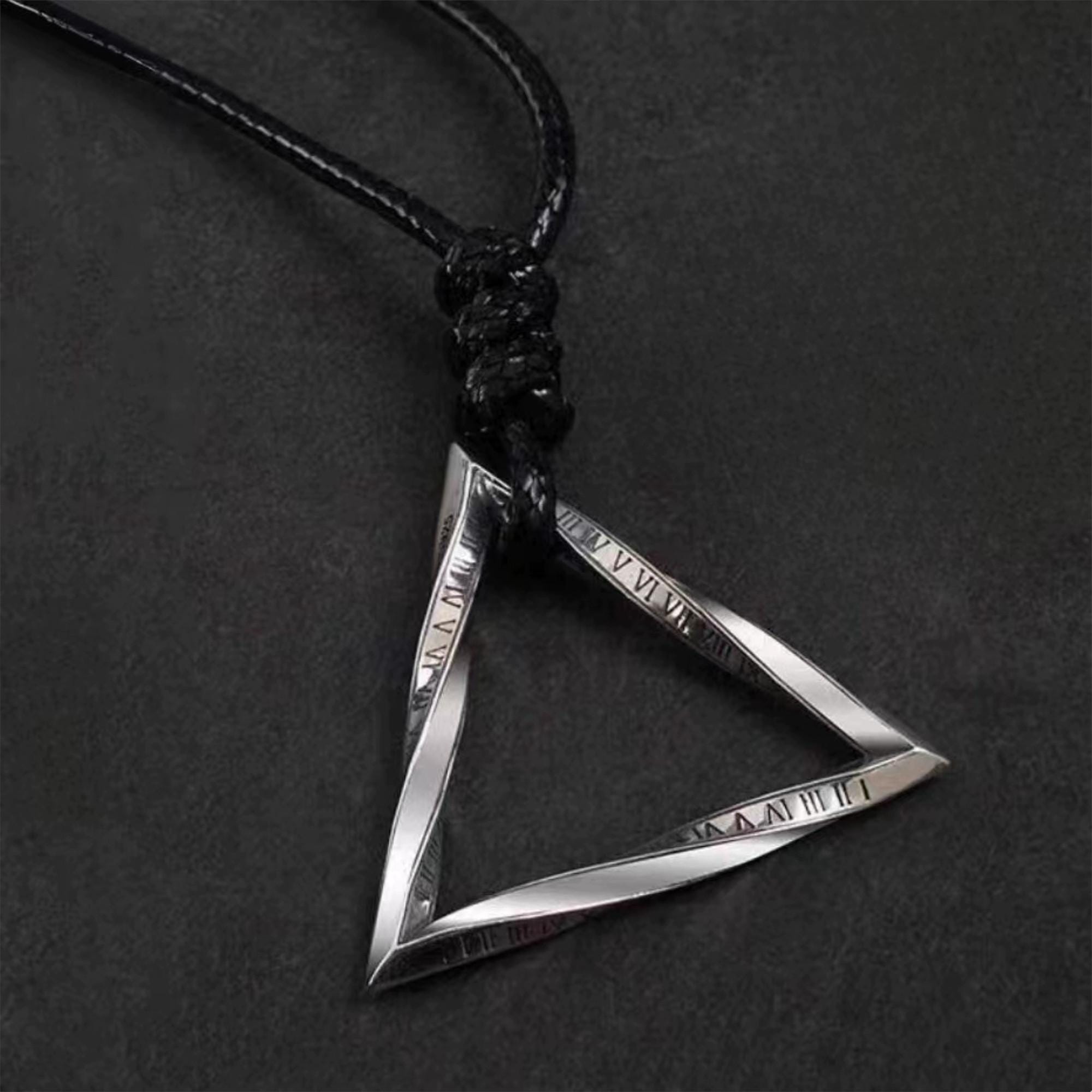 Collana Uomo Donna Con Ciondolo Anello Di Mobius Inciso – Numeri Romani, Acciaio Inox - 3