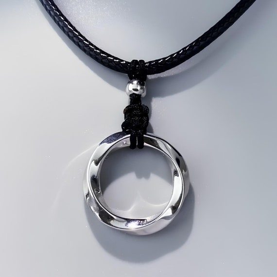 Infinity Loop Mobius Circulate Silver Pendant Necklace With Black Cord, Artisan Everyday Wear, Timeless Möbius Ring Necklace Gift for Men - Etsy Infinity Loop Mobius Circulate Silver Pendant Necklace With Black Cord, Artisan Everyday Wear, Timeless Möbius Ring Necklace Gift for Men - Etsy