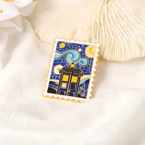 Van Gogh Starry Night Brooch Pin | Women's Brooch | Creative Painting Funny Brooch | Oil Painting Art Stamp Pin