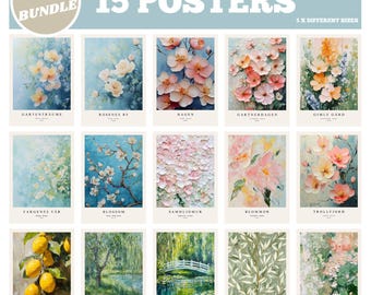 Flower Market Print Set: Boho Botanical Wall Art (Digital Download)