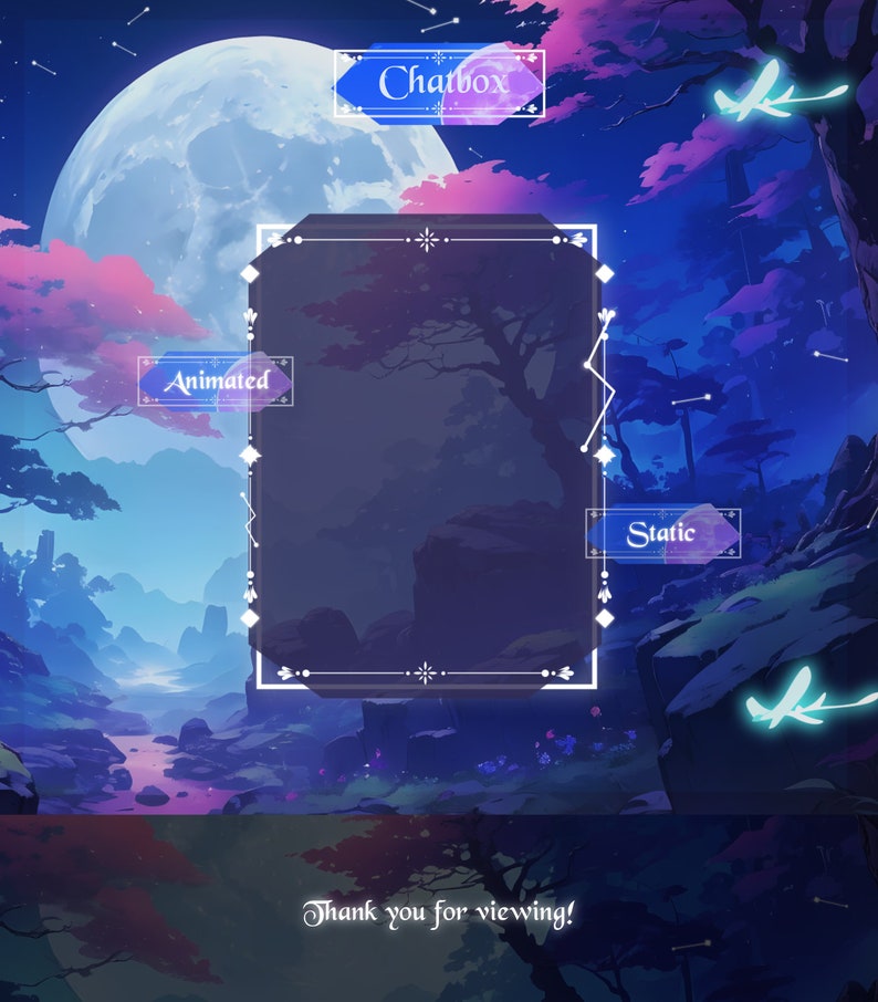 Sky Night Stream Overlay, Vtuber Stream Overlay, Vtuber Background ...