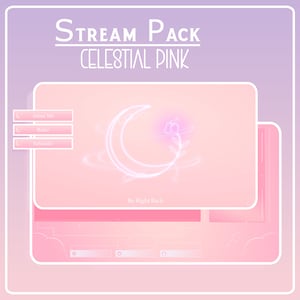 Pink CELEARIAL Animated Overlay, Celestial twitch overlay animated, Pink overlay cute, Moon stream overlay, Pink Moon overlay for twitch
