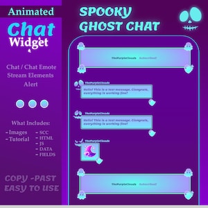 Spooky Chat Widget Animated, Ghost Chat Widget, Halloween Chat Widget, Chat Box and Alerts for Twitch, StreamElements, Chat Widget Animated