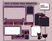 Lofi Stream Overlay Animated Pack, Brown Stream Overlay for twitch, Twitch Lofi Overlay, Stream pack lofi theme, brown stream overlay pack