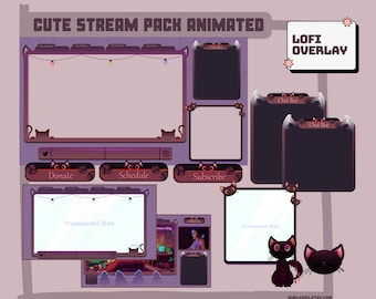 Lofi Stream Overlay Animated Pack, Brown Stream Overlay for twitch, Twitch Lofi Overlay, Stream pack lofi theme, brown stream overlay pack