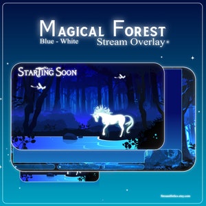MAGICAL FOREST Stream Overlay Animated Pack, Magical Overlay Animated, Forest Stream Overlay, Horse Stream Overlay Animated, Blue Overlay
