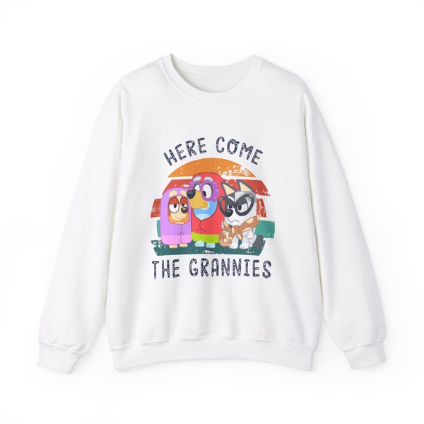 Here Come the Grannies Bluey Unisex Heavy Blend™ Crewneck Sweatshirt