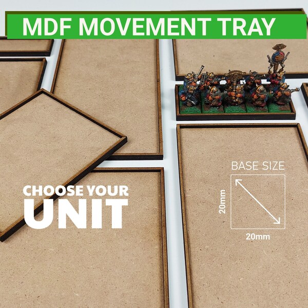 MDF Movement Trays for Miniatures 20x20