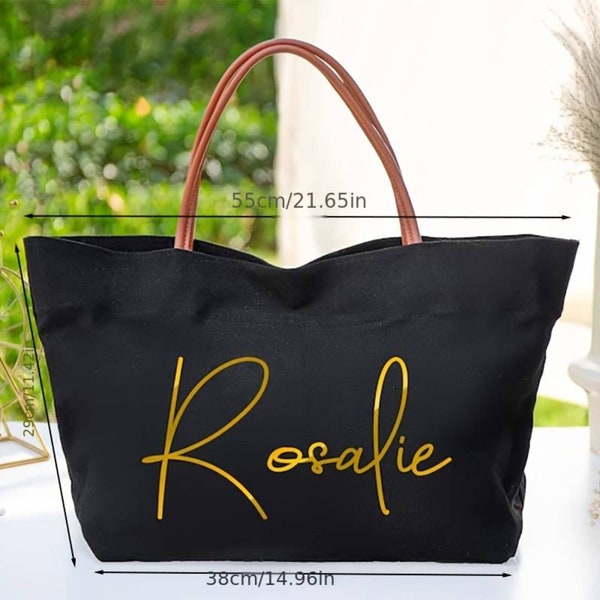 Customized Handbag, Personalized Bridesmaid Bag, Tote Bag, Monogram Handbag, Casual Bag For Shopping And Travel, Canvas Handbag