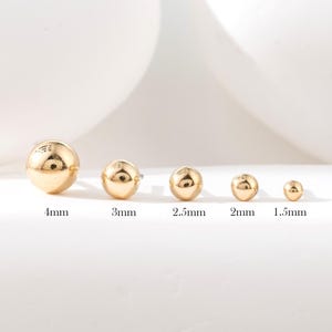 14k Solid Gold Round Ball Cartilage Earring/Ball Conch Piercing/Ball Nose Stud/Threadless Helix Piercing/Flat Back Earring/Labret Piercing
