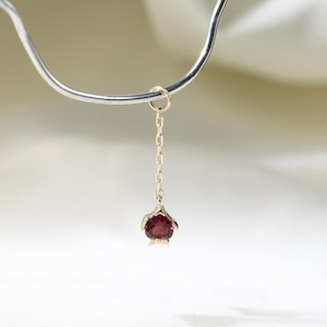 14K Solid Gold Rhodolite Garnet Fish Shape Charm/Gold Hoop Charm/Dangle Hoop Clicker Charm/Rhodolite Garnet Drop/Dangle Chain Gemstone Charm