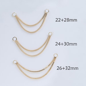 14K Solid Gold Hoop Box Chain Attachment /Gold Chain Piercing Charm/Linking Chain Connector/Loop Charm/Cartilage Dangle Charm/Gift For Her