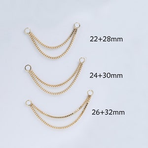 14K Solid Gold Hoop Box Chain Attachment /Gold Chain Piercing Charm/Linking Chain Connector/Loop Chain/Cartilage Dangle Chain/Gift For Her