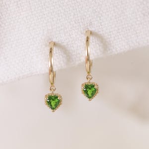 Anneau à cliquet diopside chromé or massif 14 carats/anneau hélicoïdal coeur/anneau anneau de cartilage/anneau créoles conque or/anneau Huggie or/anneau de nez 16 g