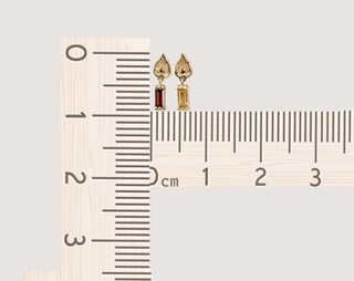 Orecchini A Perno Oro Giallo 14kt Con Pietra Naturale Citrino/Topazio/Ametista/Granato – 12x10 Mm