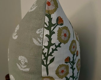 Reversible Dandelion block print pillow cover.