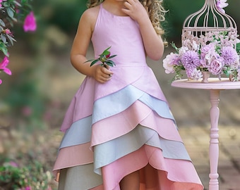 Pretty Petal Pastel Rainbow Tiered Dress