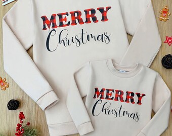 Mommy And Me Merry Christmas Pullover Sweater