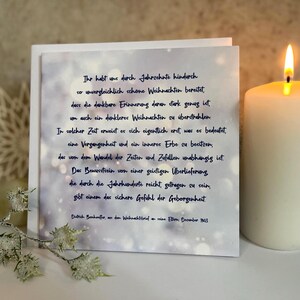Das Erbe der Weihnacht, Bonhoeffer, Weihnachtskarte, durch die Jahre getragen, Kraft durch Erinnerungen, Geborgenheit, Magie von Weihnachten