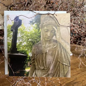 Jenseits des Blicks, Friedhof, Grabstein, Kondolenzkarte, Trauerkarte, stilvolle Beileidskarte - mit oder ohne Zitat von Droste-Hülshoff