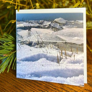 Kristallklare Ufer, Winterkarte, kalte Jahreszeit, Eiszeit, Eis, Trauerkarte, Beileidsbekundung, Grußkarte, Trost, Aufmunterung, Abschied