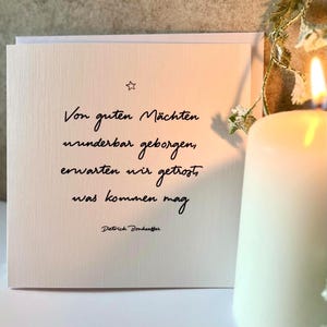 Von guten Mächten, Bonhoeffer, Beileidskarten, Trauerkarte mit Zitat, Trostkarte, Spruch-Karte für Trauerfall, Gedenkkarte, Kondolenzkarte