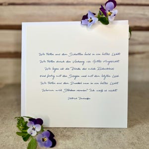 Ins Licht 1, Bonhoeffer, vorformulierte Trauerkarten mit Spruch, fertige Beileidskarte, Text zum Kondolieren, Karte mit oder ohne Text