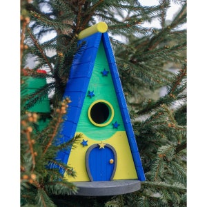 Wooden bird house, Bird houses, House for birds, Birdhouse, Bird nest, Bird box, Wooden birdhouse, Bird therapy, Bird watching zdjęcie 8