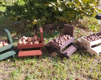 Squirrel feeder, Garden Decore, Squirrel Feeder Bench, Garden Gift, Picnic feeder, Table for squirrel, Miniature picnic table, Nut feeder