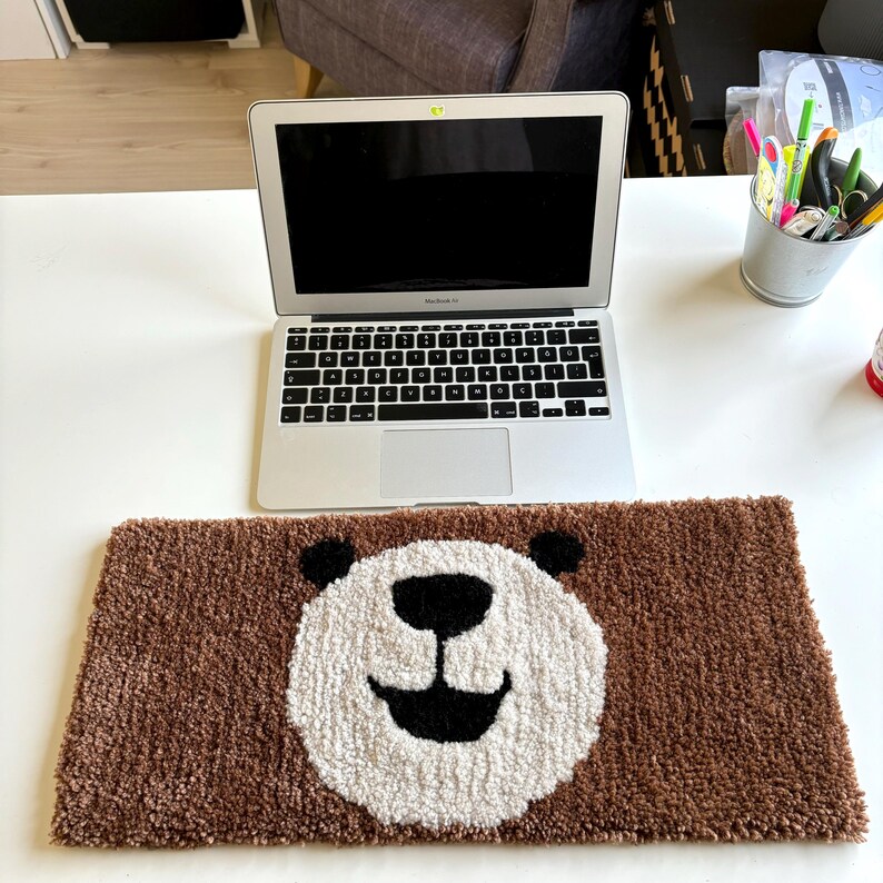 Cute Bear Keyboard Rug | Study Setup Decor | Gift for Student | Comfy ...