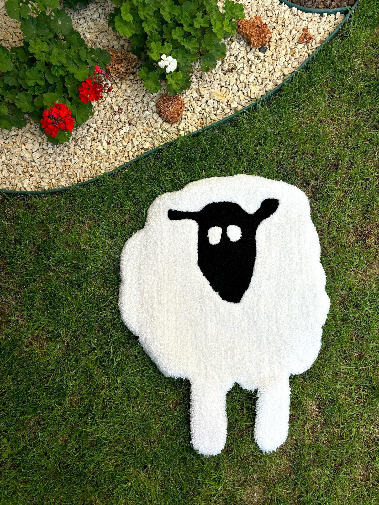 Whimpsy Rug Sheep Hand Tufted Sheep Rug | Bedroom Decor Mat | Handmade Carpet Gift | Boho ...