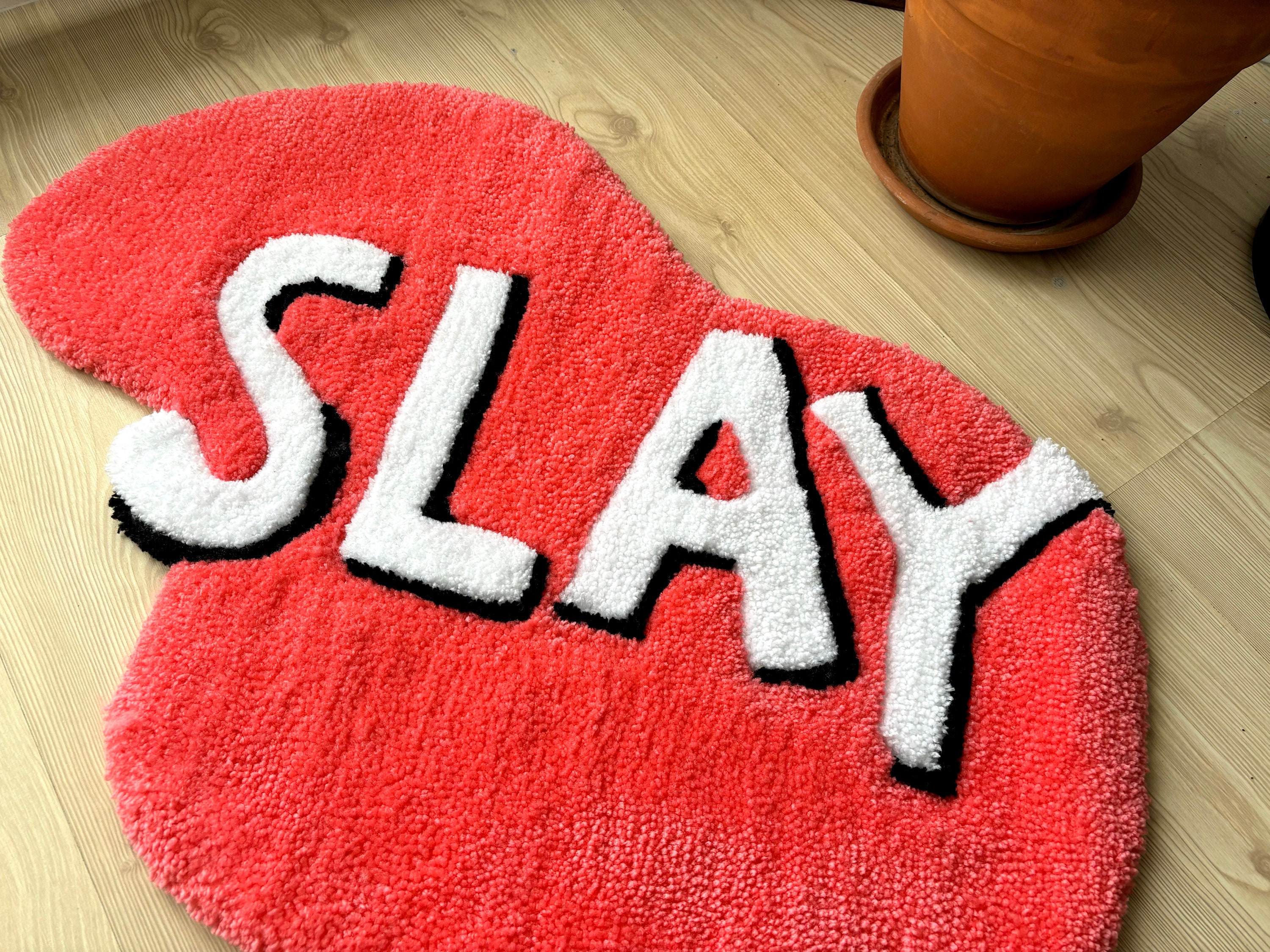 Pink Rug Tuftitng Slay Tufted Rug | Irregular Pink Mirror Rug | Anti Slip Floor Mat ...